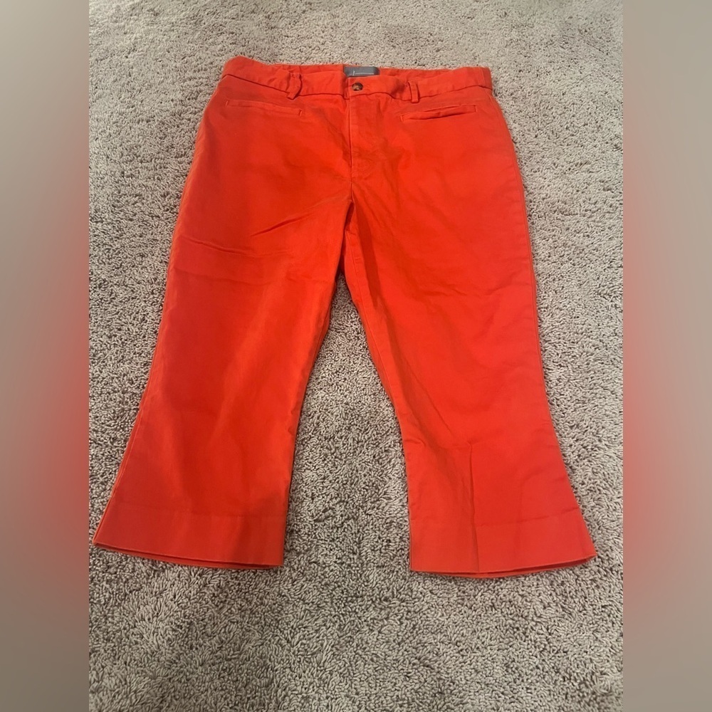 14 Anthropologie cropped capris pants red orange pedal pushers
